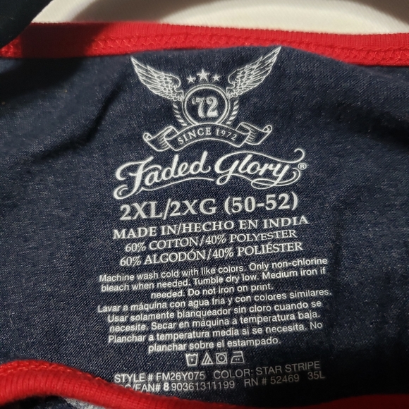 Mens Faded Glory American Flag Tank 2XL - Picture 5 of 5